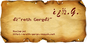Éreth Gergő névjegykártya